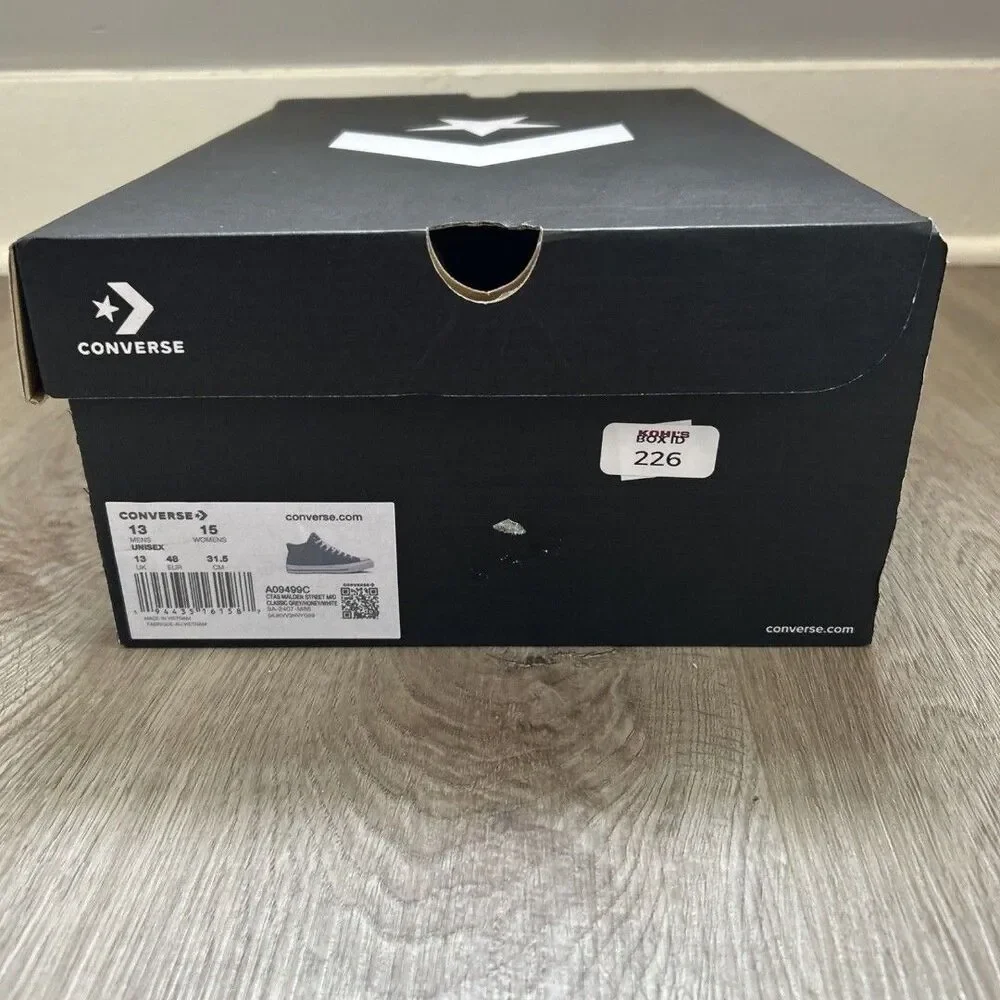 Converse CTAS Malden Street Mid Canvas Mens 13 Gray Shoes Sneakers A09499C NEW